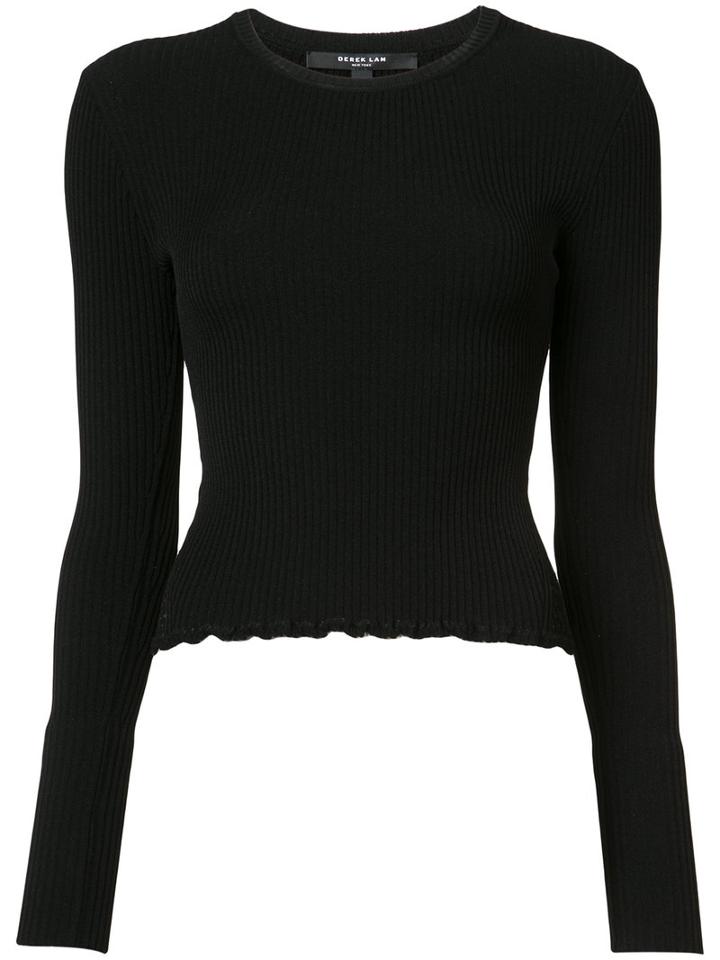 Derek Lam - Mesh-trimmed Ribbed-knit Top - Women - Polyamide/polyester/viscose - S, Black, Polyamide/polyester/viscose