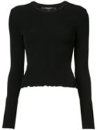 Derek Lam - Mesh-trimmed Ribbed-knit Top - Women - Polyamide/polyester/viscose - S, Black, Polyamide/polyester/viscose