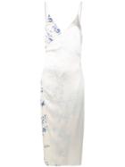 Ssheena Floral Print Wrap Slip Dress - White