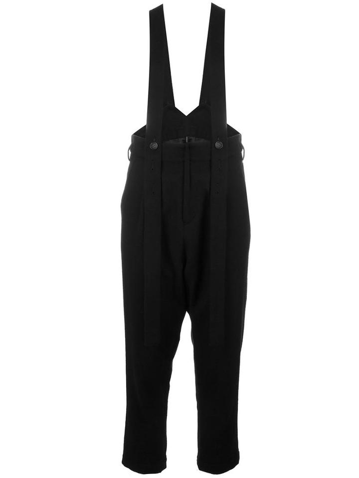 Nocturne #22 Braces Detail Trousers, Women's, Size: Medium, Black, Wool/nylon/cupro