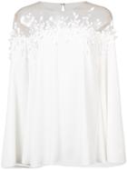 Oscar De La Renta Embellished Sheer-insert Blouse - White