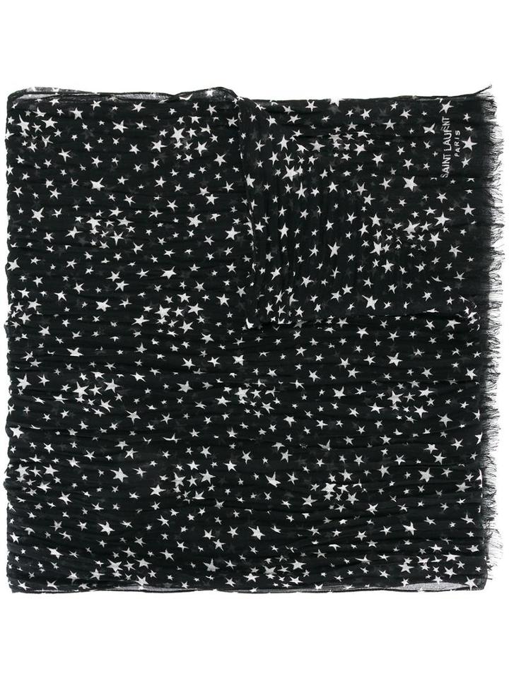 Saint Laurent Étoile's Large Square Scarf, Men's, Black, Cashmere/silk