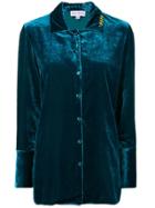 Mira Mikati Velver Pyjama Shirt - Blue