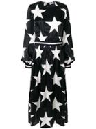 Msgm Star Print Bell Sleeve Dress - Black