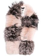 Fendi Fox Fur Checkered Scarf - Pink & Purple