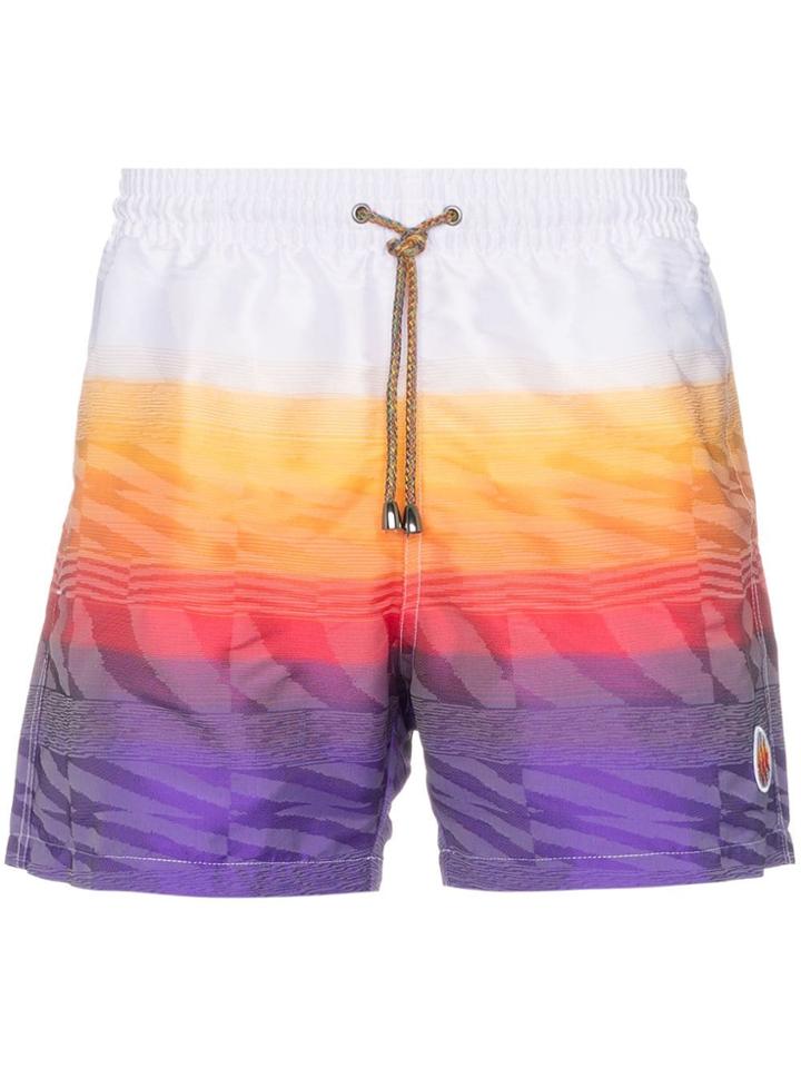 Missoni Logo Patch Printed Swim Shorts - Multicolour