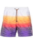 Missoni Logo Patch Printed Swim Shorts - Multicolour