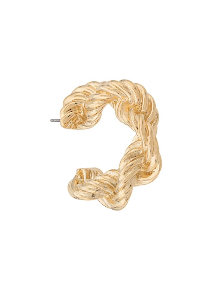 Susan Caplan Vintage '1980s Rope Hoop Earrings - Gold