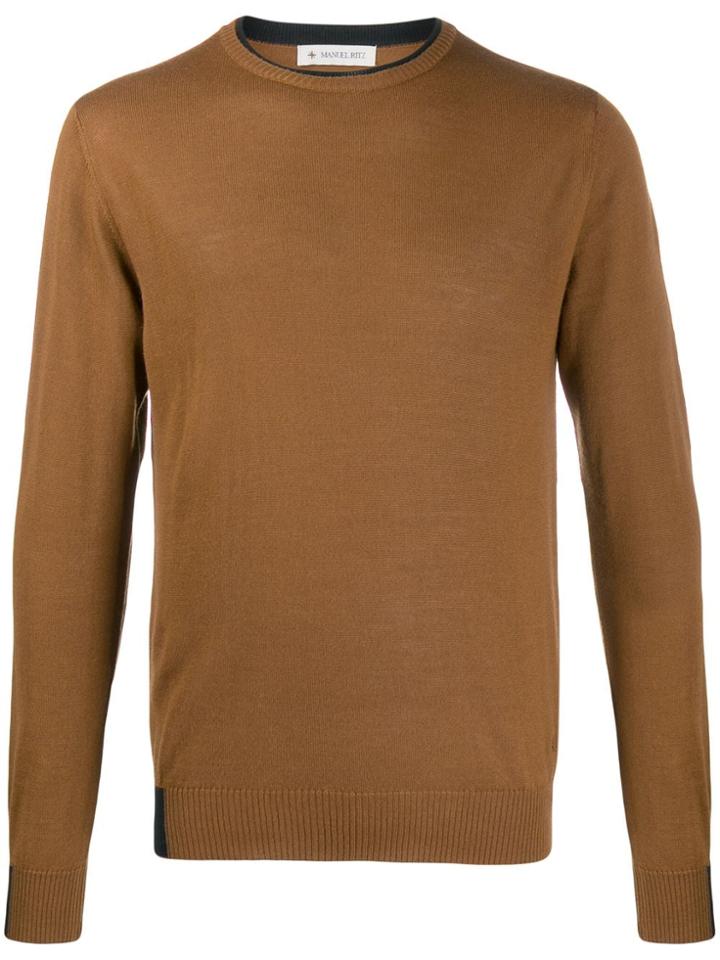Manuel Ritz Crewneck Jumper - Brown