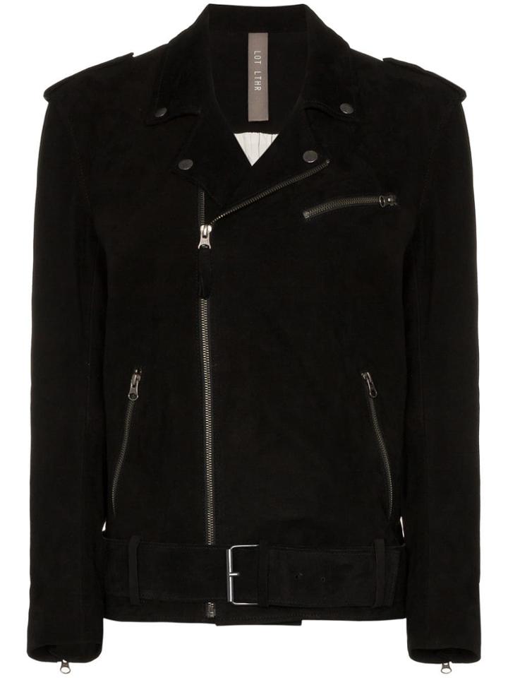 Lot Lthr Black Suede Biker Jacket