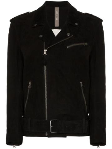 Lot Lthr Black Suede Biker Jacket