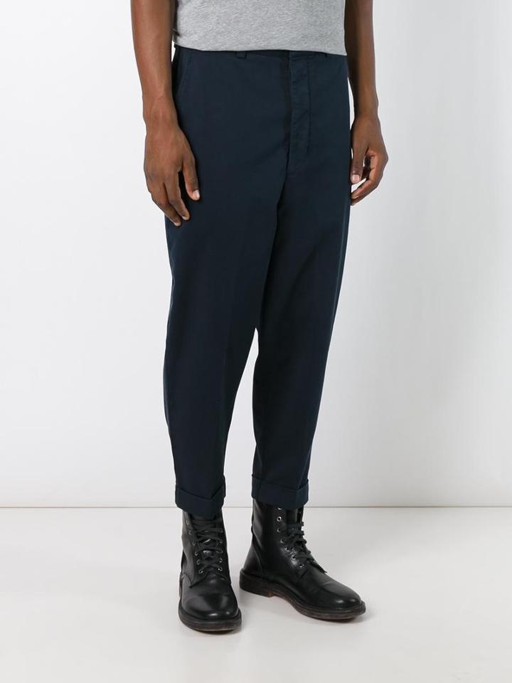 Ami Alexandre Mattiussi - Oversize Carrot-fit Trousers - Men - Cotton/spandex/elastane - L, Blue, Cotton/spandex/elastane