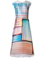 Poiret Abstract Stripe Satin Dress - Multicolour