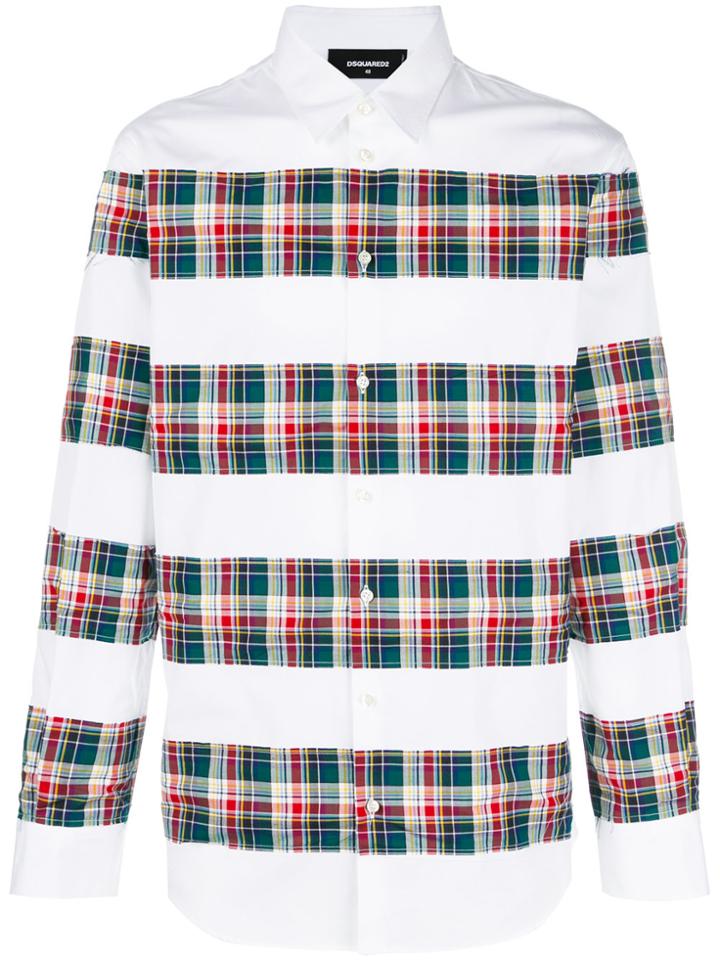 Dsquared2 Plaid Patch-work Shirt - White