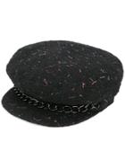 Eugenia Kim Chain Trim Baker Boy Hat - Black