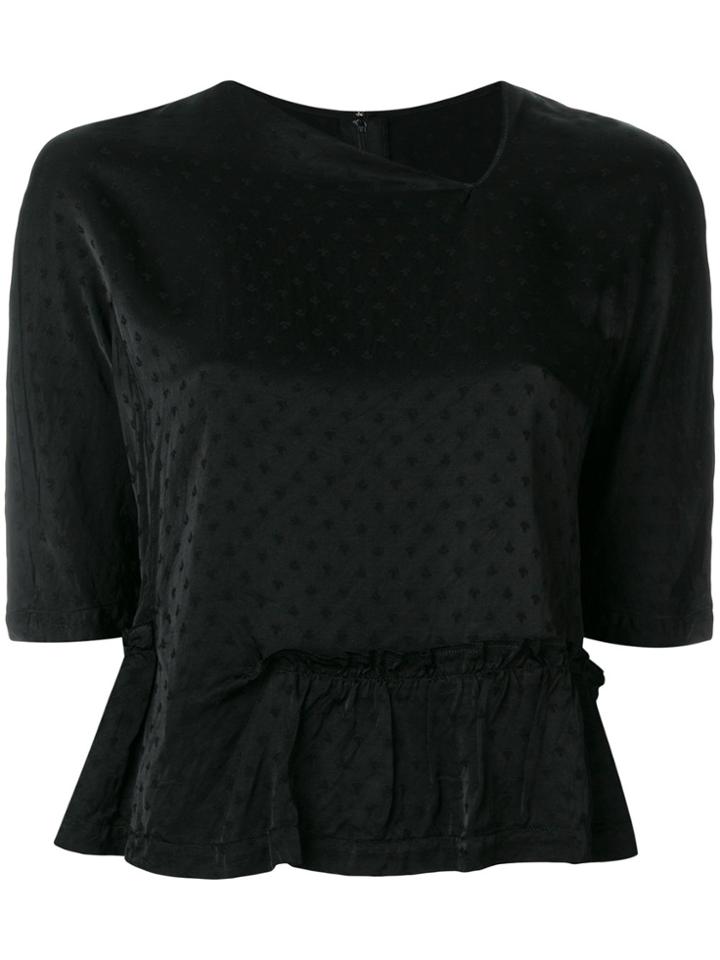 Comme Des Garçons Comme Des Garçons Frill Hem Blouse - Black