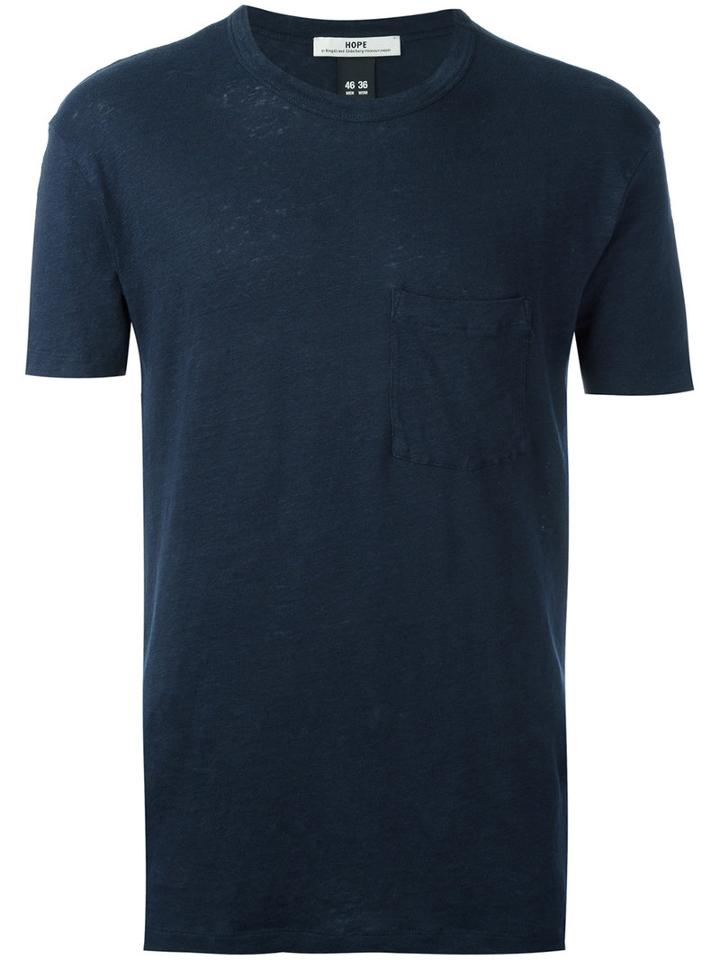 Hope - Pocket T-shirt - Men - Linen/flax - 50, Blue, Linen/flax
