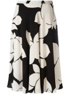 Aspesi - Floral Print Skirt - Women - Silk/viscose - 40, Women's, Black, Silk/viscose