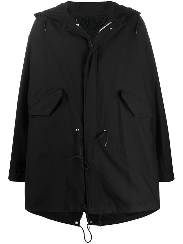 Raf Simons Antwerp Print Parka Coat - Black