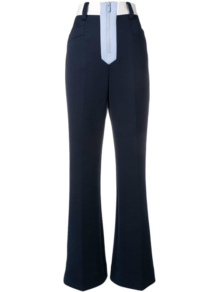 Miu Miu High-waisted Colour Block Trousers - Blue