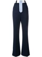 Miu Miu High-waisted Colour Block Trousers - Blue