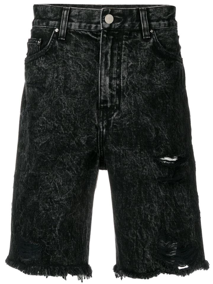 Amiri Acid Wash Shorts - Black