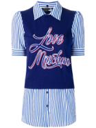 Love Moschino Striped Logo Top - Blue