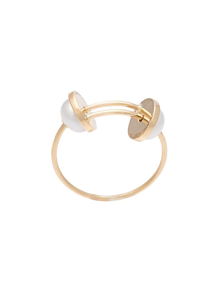 Delfina Delettrez 18kt Gold Double Pearl Ring - Metallic