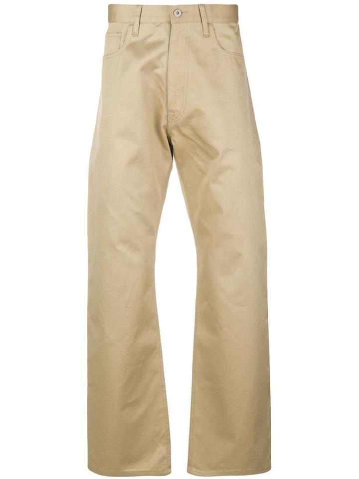Junya Watanabe Man Reflective Patch Chino Trousers - Nude & Neutrals
