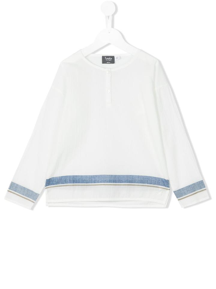 Tocotò Vintage - Round Neck Striped Shirt - Kids - Cotton - 4 Yrs, White