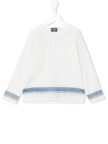 Tocotò Vintage - Round Neck Striped Shirt - Kids - Cotton - 4 Yrs, White