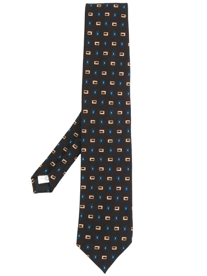 Lardini Square Print Tie - Brown