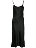 Voz - Liquid Midi Dress - Women - Silk - Xs, Black, Silk