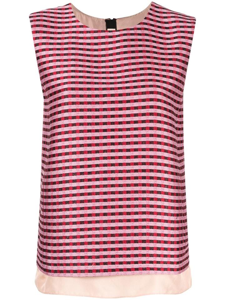 Marni Check Stripe T-shirt - Red