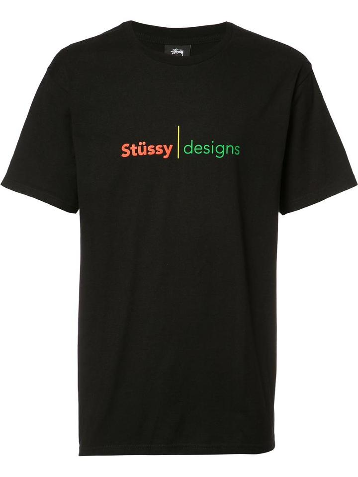 Stussy Logo Print T-shirt, Men's, Size: Xl, Black, Cotton