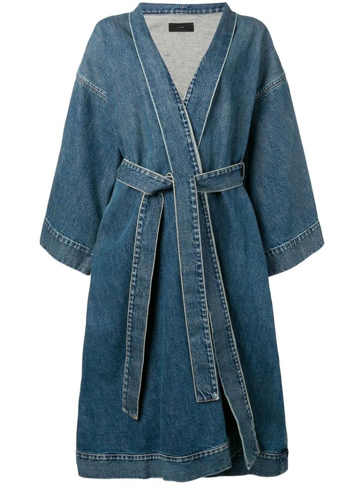 Alanui Denim Kimono Style Coat - Blue