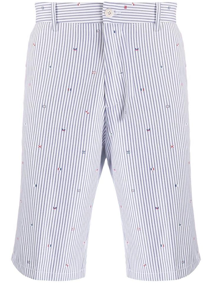 Paul & Shark Striped Bermuda Short - White