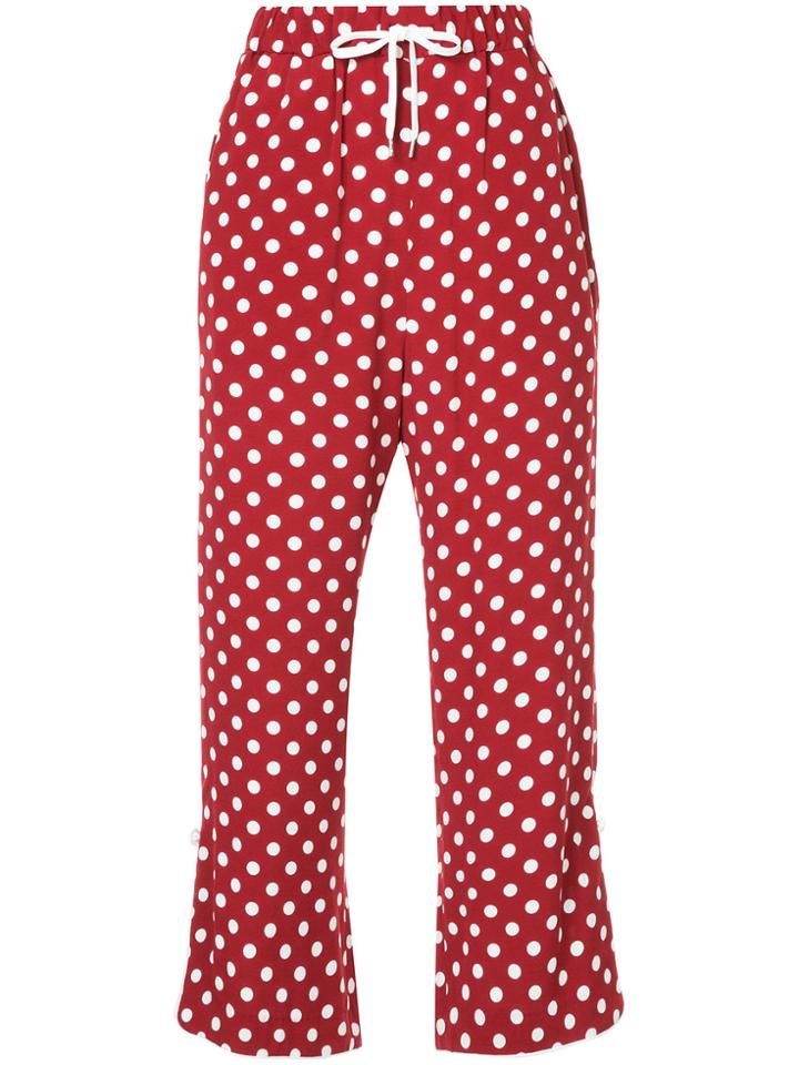 G.v.g.v. Polka Dot Drawstring Cropped Trousers - Red