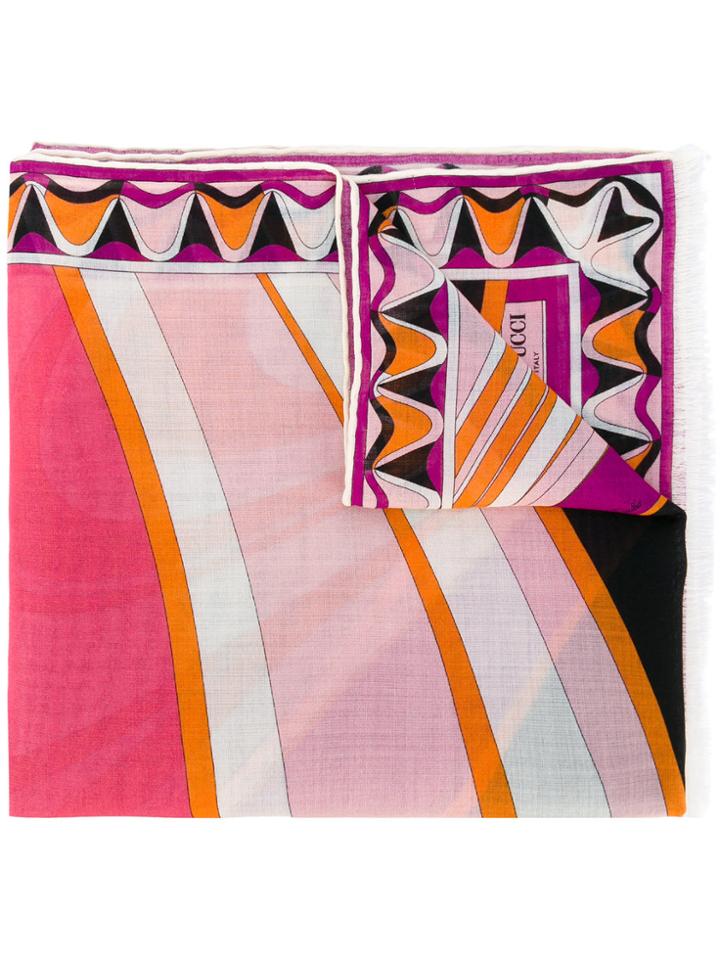 Emilio Pucci Fringed Printed Scarf - Multicolour