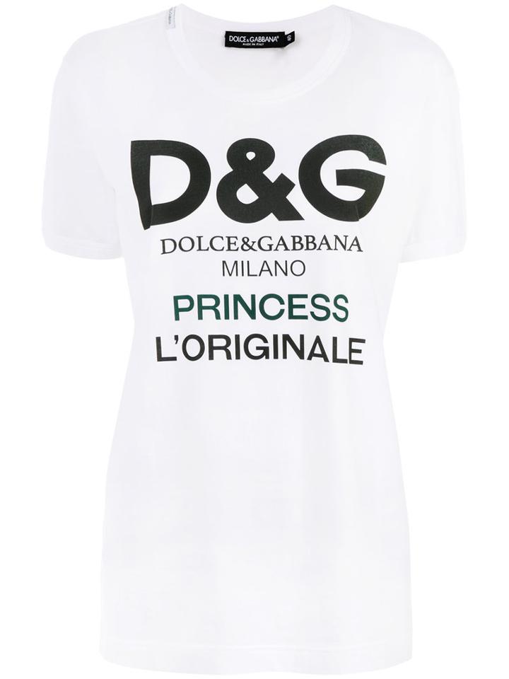 Dolce & Gabbana - Logo T-shirt - Women - Cotton - 44, White, Cotton