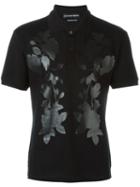Alexander Mcqueen Floral Print Polo Shirt, Men's, Size: Xs, Black, Cotton