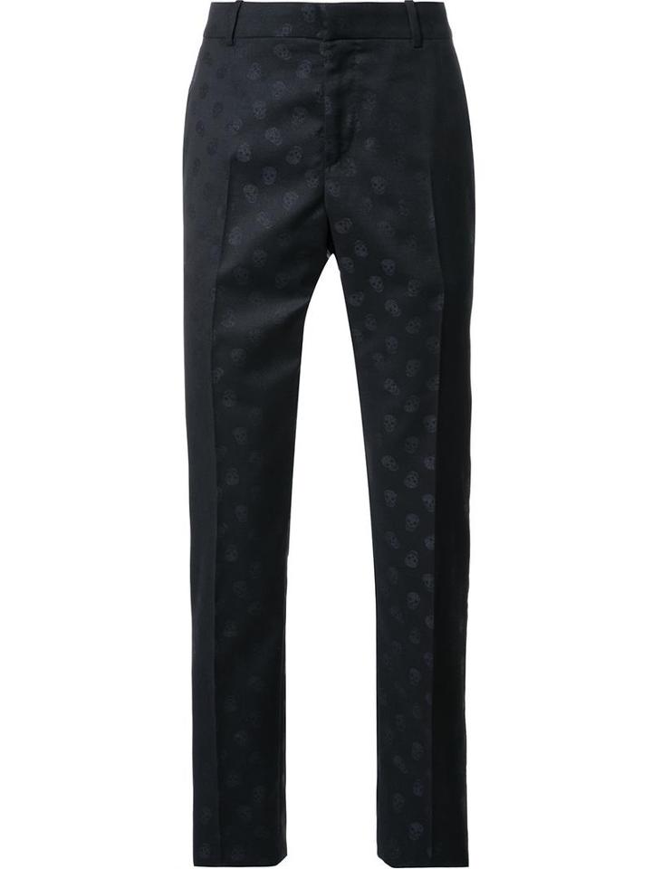 Alexander Mcqueen Skull Jacquard Trousers, Men's, Size: 52, Wool/polyester