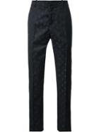 Alexander Mcqueen Skull Jacquard Trousers, Men's, Size: 52, Wool/polyester
