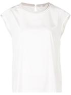 Peserico Embellished Neckline Tank Top - White