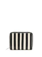 Saint Laurent Striped Compact Wallet - Black