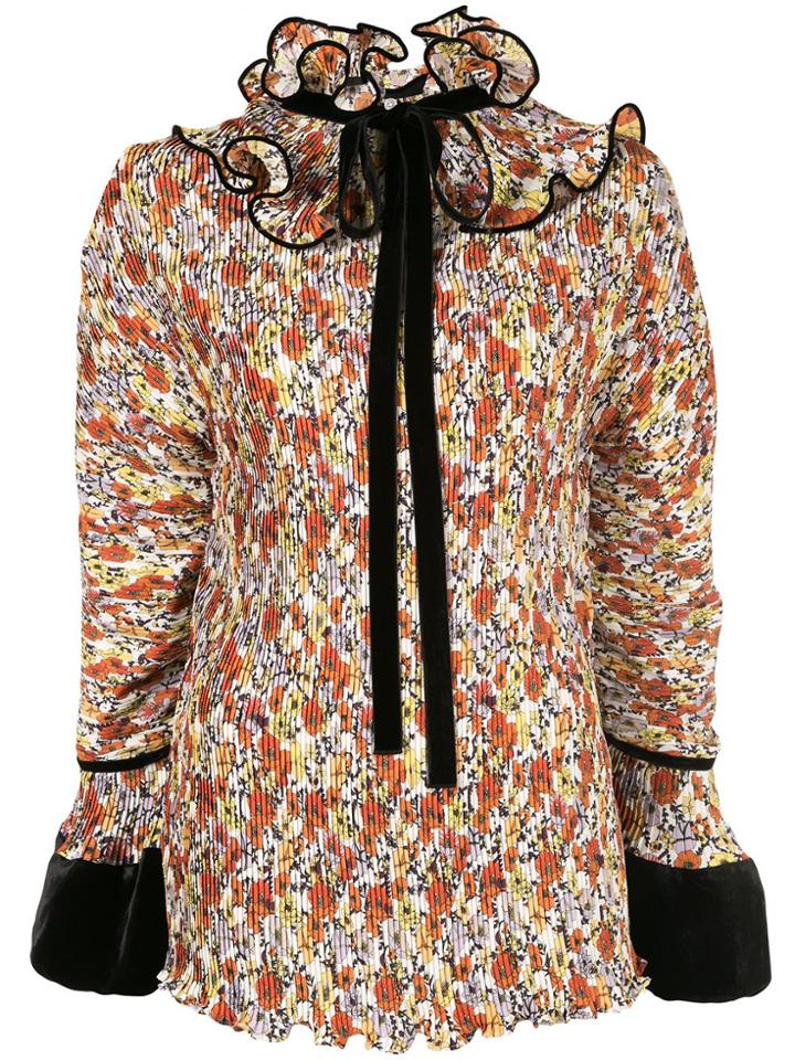 Tory Burch Micro Pleated Blouse - Multicolour