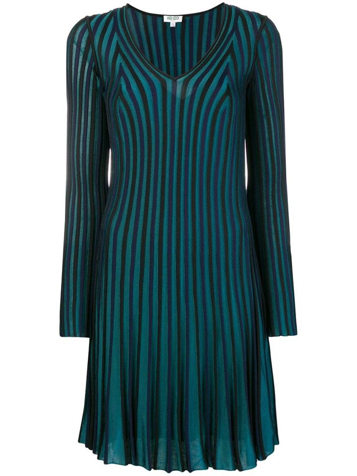 Kenzo Long Sleeve Dress - Blue