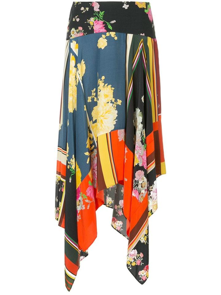 Preen Line Multi-print Asymmetric Skirt - Multicolour