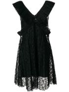Msgm Ruffled Trim Lace Dress - Black