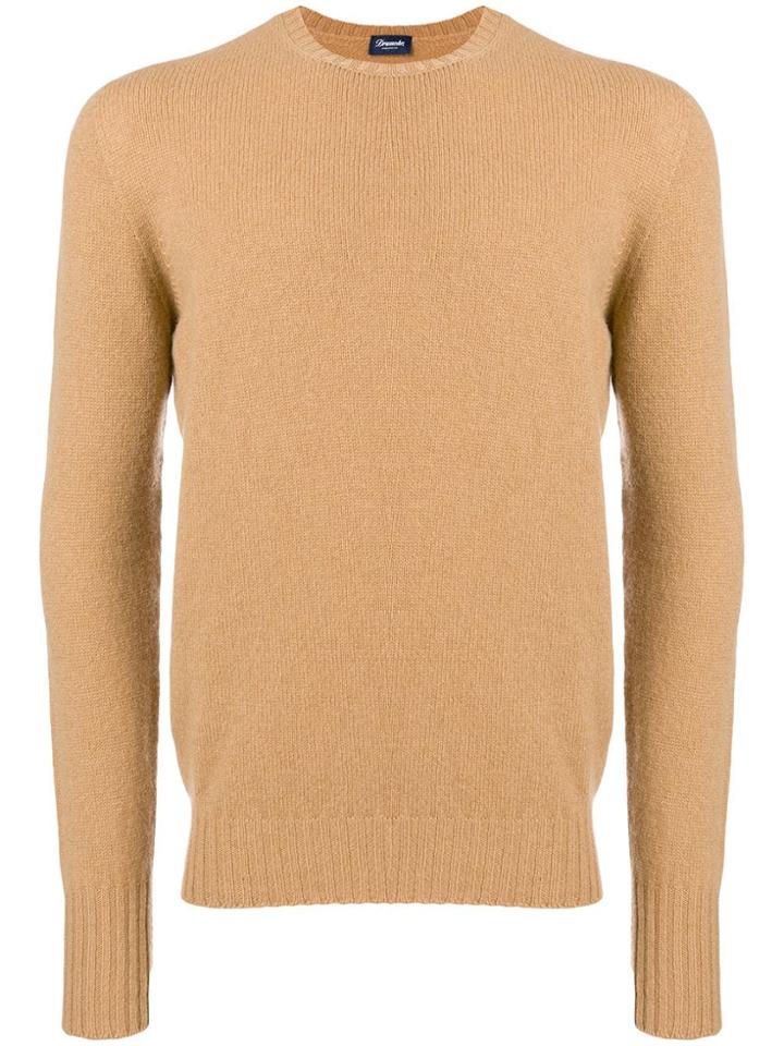 Drumohr Long-sleeve Fitted Sweater - Nude & Neutrals
